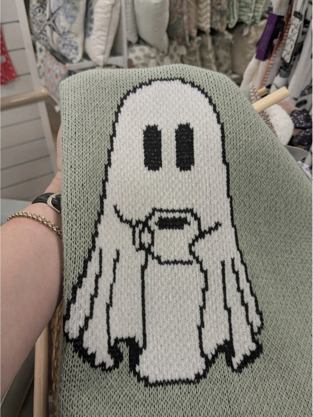 2026 New Goblin & Ghoul Halloween Ghost Reading Blanket 50x70 NWT